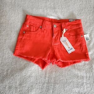 NWT Red Shorts Rough Hem Summer Vacation Fun